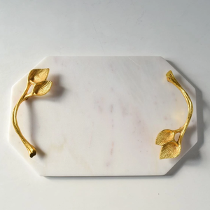 Vente de gros Plateau de service personnalisé en métal et marbre de haute qualité - Product Image 3