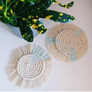 Fait main En Macramé Coaster Coton Corde Tressé Napperons - Product Image 1