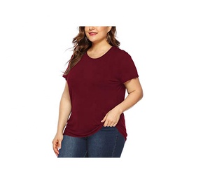 Elegante mujer más tamaño de algodón de manga corta Camiseta de moda - Product Image 3