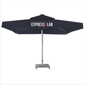 Sombrilla Dorada de 600x600cm con Estructura de Aluminio, Diseño Moderno Impreso en DTF, para Restaurantes y Uso en Exteriores - Product Image 3