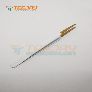 แหนบสแตนเลสเคลือบผงสีขาวด้าน TEEJAY ELT-570 ปลายเคลือบทองพลาสม่า พร้อมโลโก้ สำหรับใช้ต่อขนตาและตกแต่งคิ้ว ทนทาน แม่นยำ - Product Image 5