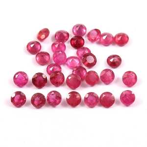 ราคาขายส่งอัญมณีทับทิมธรรมชาติอัญมณีกลมเหลี่ยมเพชรพลอยขนาด1.5มม. ถึง4มม - Product Image 4