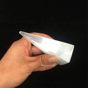 Selenie Handmade Đánh Bóng Selenite Pha Lê Dài Điểm Năng Lượng Máy Phát Điện Reiki Chữa Bệnh Kim Tự Tháp Bán Quý Đá Thủ Công Thủ Công - Product Image 2