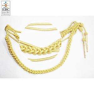 <b>Dress</b> Aiguillette Handmade Ceremony Metallic <b>Gold</b> Aiguillettes Bullion Wire Viscose Silk Uniform Shoulder Cords <b>Gold</b> Tip Aglet - Product Image 5
