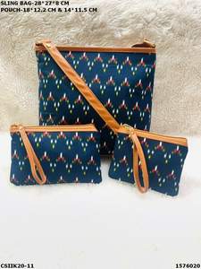 Ikkat Fabric Combo <b>Evening</b> <b>Bags</b> with Cotton Lining Premium Material for Stylish Occasions - Product Image 2
