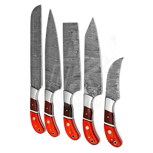 Damaskus Kchenmesser Messer Chef <b>Knives</b> Set with Wood Stand DAMASCUS Steel Japanese VG10 Steel Core ,67 Layer Stainless Steel - Product Image 5