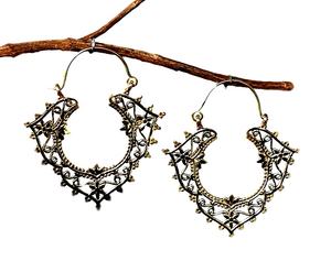 Pendientes de aro de Latón chapado en oro de estilo bohemio para mujer, regalo de boda religioso de moda con nuevas tendencias - Product Image 1