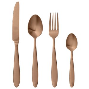 Juego de cubiertos de metal chapado en cobre, cuchara decorativa de metal moderna para boda, cuchillo y tenedor, juego de cubiertos a precio barato - Product Image 2