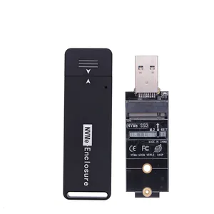 노트북 용 세대 SSD 케이스 M.2 Nvme SSD 외부 휴대용 인클로저 1tb 블랙 1 조각 USB 알루미늄 합금 스톡 케이스 레노버 HDD M-02