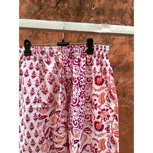 Conjunto de Pijama largo bohemio hippie al por mayor Rosa 100% algodón camisa pantalón parche estampado ropa de dormir para verano talla grande traje de noche - Product Image 5