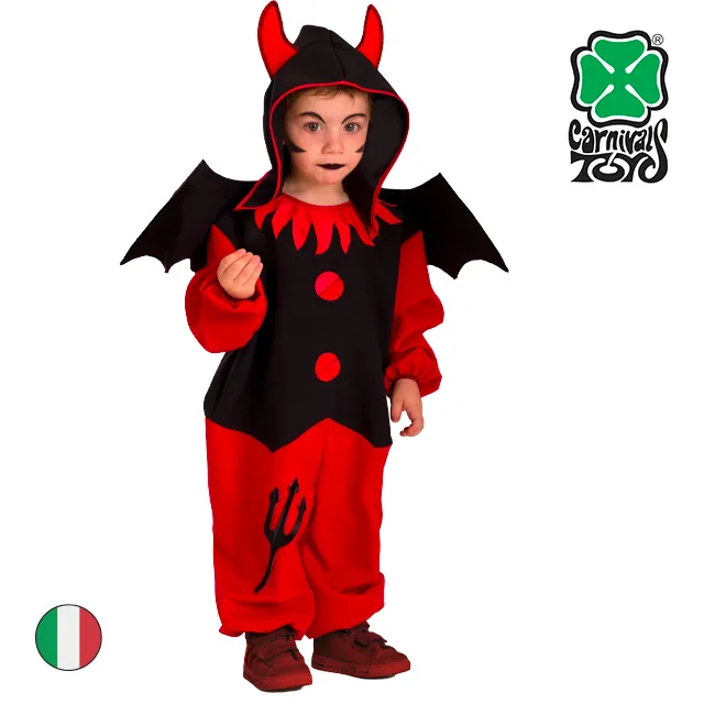 Made in Italy canvas jumpsuit with detachable hood and wings Kids children costume baby devil Halloween costume
