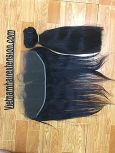 Vietnam Virgin Remy Human Hair High Quality Machine Double Weft Natural Color <b>Lace</b> <b>Closure</b> - Product Image 6