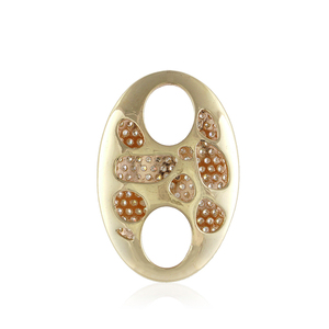 H Color SI claridad pavé de diamante sólido 14k, cordón de diseño de oro amarillo, componente de joyería, venta al por mayor - Product Image 4