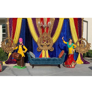 Punjabi Wedding <b>Mehndi</b> Stage Portable Panels New Golden Designer Jhumka Panels for <b>Mehndi</b> Function <b>Decor</b> Germany - Product Image 1