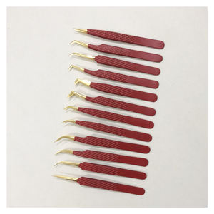 Pince à cils en acier inoxydable à revêtement en poudre personnalisée avec pointe pointue et logo personnalisé - Product Image 3