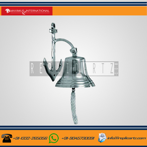 Campana de Barco Antigua de Latón para Colgar en la Pared con Diseño de Ancla Náutica, Campana de Puerta Marítima Vintage, Campana Decorativa Marina para Decoración del Hogar - Product Image 2