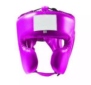 Protector de casco MMA Kick Boxing Head Guard Face Pattern Casco de cuero para artes marciales y boxeo - Product Image 4