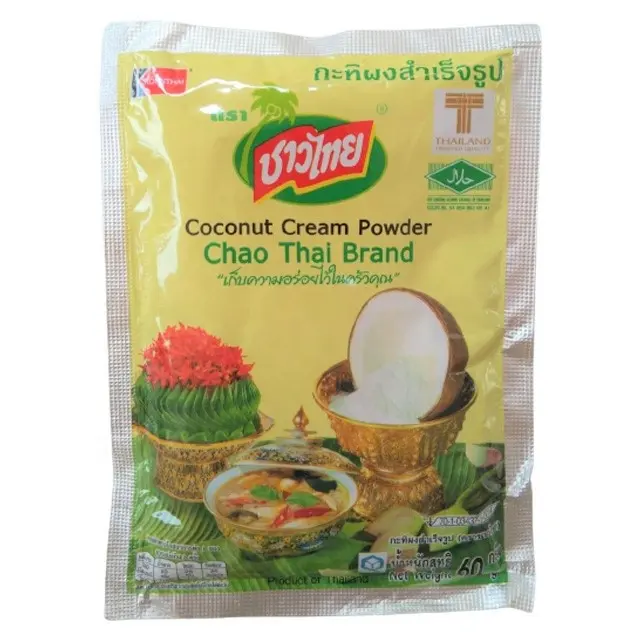최고 판매 60g 고품질 차오 태국 브랜드 코코넛 우유 크림 분말 식품 음료 태국