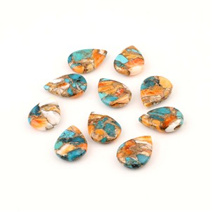 พลอยคิงแมนสปายนี่ออยสเตอร์คัปเปอร์เทอร์ควอยซ์คุณภาพสูง ขัดเงาอย่างดี รูปทรงคาโบชอง สำหรับทำเครื่องประดับชั้นดี - Product Image 2