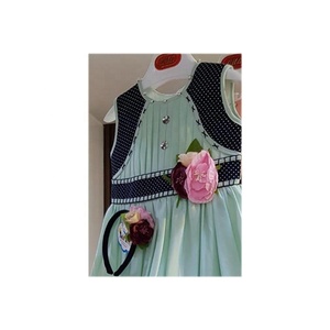 Abito Tutu in tinta unita in cotone Navy per ragazze appena nate alla <span class=keywords><strong>moda</strong></span> design a contrasto per feste primaverili ed uscite estive - Product Image 5