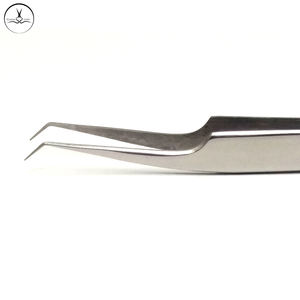 Pinzas para pestañas postizas personalizadas, color plata y acero inoxidable, con nombre de marca y embalaje, venta al por mayor - Product Image 3