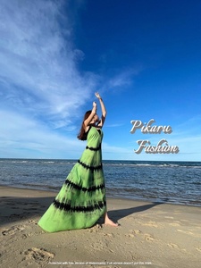 Hermosa ropa de playa Gypsy Tie Dye vestido largo Maxi mujer verano Boho Casual elegante Sexy espalda descubierta manga Europa ropa de fiesta - Product Image 6