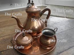 Juego de tetera de cobre para té, azúcar y leche con bandeja, juego de té de tamaño y forma personalizados a un precio asequible - Product Image 5