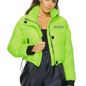 Chaquetas con cremallera para mujer, estilo corto con relleno en relieve - Product Image 3