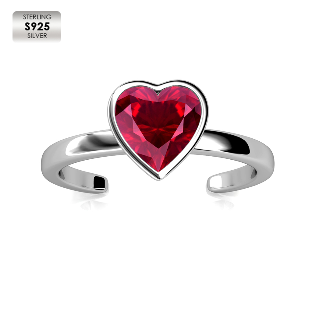 Argento Sterling 925 placcato in oro bianco 18K rosso