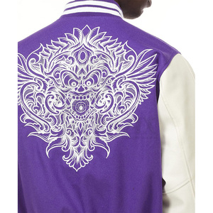 Mode d'usine du fabricant OEM vestes en toile Letterman universitaire personnalisées et chaudes pour hommes avec broderie en chenille pour l'hiver - Product Image 6