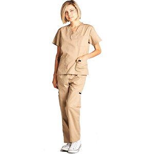 Ensemble de gommage d'allaitement 2 pièces unisexe doux, haut à col en V, pantalon avec poche cargo, imprimé court, uniformes médicaux d'hôpital OEM pour hommes - Product Image 4
