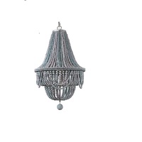 Lustre perlé en bois bleu pour décor de salon à la maison