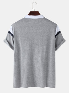 Vente en gros de polo à manches courtes de style vintage pour hommes 100% coton respirant écologique multicolore teint uni tricoté - Product Image 3