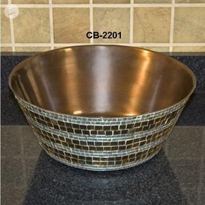 นักออกแบบหรูหราทําด้วยมือห้องน้ําอ่างล้างจานทําทองแดง - Product Image 1