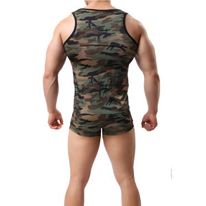 Débardeur à imprimé de Camouflage pour hommes, tissu 100% Polyester de haute qualité, vêtements de gymnastique, de Fitness, vente en gros, Logo de marque personnalisé, nouvelle collection - Product Image 2