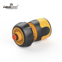 Conector de manguera de jardín exterior de plástico ABS de 18mm de acoplamiento rápido Aqualean con tope