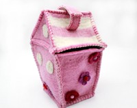 Sac de maison en feutre et de couleur rose pour enfants, avec coupelle de rangement amovible et Durable, sac de jeu autodécoratif pour décorer la maison