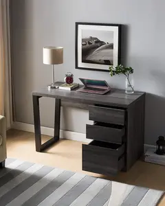 ID USA scrivania Design moderno di lusso grigio e nero afflitto con tre cassetti bloccabili qualità Premium