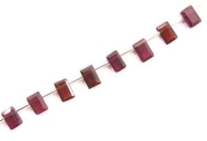 Gema Natural de granate rojo, 27 piezas, facetadas, pequeñas cuentas rectangulares, piedra de nacimiento de enero - Product Image 2