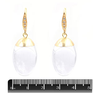 44-45mm cristal Quartz boucles d'oreilles or plaqué laiton fil d'oreille résultats en argent Sterling Zircon raisins forme fabriqués à la main - Product Image 3