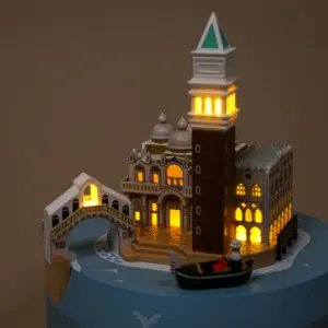 [A] LED Light Music Box Venice City Elaborate Design by for Home Decoration