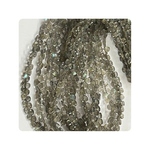 Perles à facettes en forme de coeur rose de qualité supérieure Labradorite 5 à 5.5mm pierre précieuse taille 8 pour la fabrication de bijoux en gros - Product Image 2