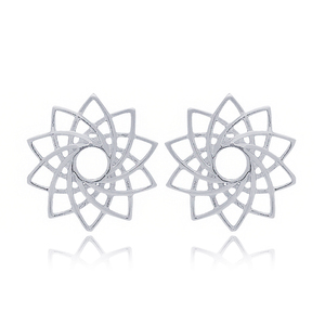 Pendientes de plata de ley 925 con forma de flor, joyería turca hecha a mano - Product Image 5