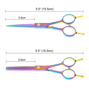 ชุดกรรไกรซอยสำหรับช่างตัดผม,ชุดกรรไกรเล็มผมสเตนเลสสตีลขนาด5.5นิ้วสำหรับมืออาชีพ - Product Image 6