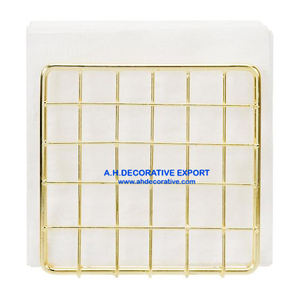 Caja de pañuelos decorativa para mesa, soporte para servilletas con alambre de Metal chapado en oro de alta calidad para Hotel/restaurante/Oficina - Product Image 4