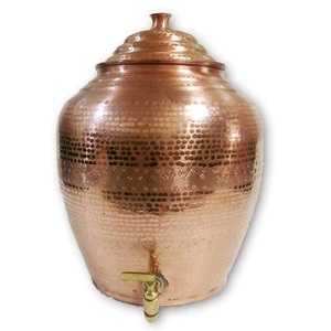 Ayurveda — distributeur d'eau en cuivre 5 litres, haute qualité, étanche, fait à la main, Yoga, santé et hygiène, Style Vintage - Product Image 1