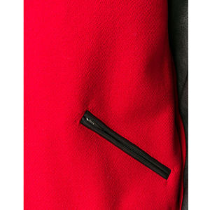 Chaqueta universitaria de algodón 100% para hombre con mangas de cuero negro a prueba de viento botón a presión cierre frontal de moda para invierno - Product Image 4