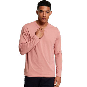 Camisetas blancas de manga larga para hombre, ropa de cuello alto rosa a la moda, con tu logotipo, venta al por mayor - Product Image 1