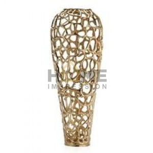 Luxury <b>Gold</b> Plated Metal Fancy Flower <b>Vase</b> - Product Image 6