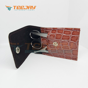Pincettes ciseaux à sourcils, kit pour sourcils, avec pochette Crocodile marron libre, emballage de couleur personnalisée et logo, nouvelle collection - Product Image 6